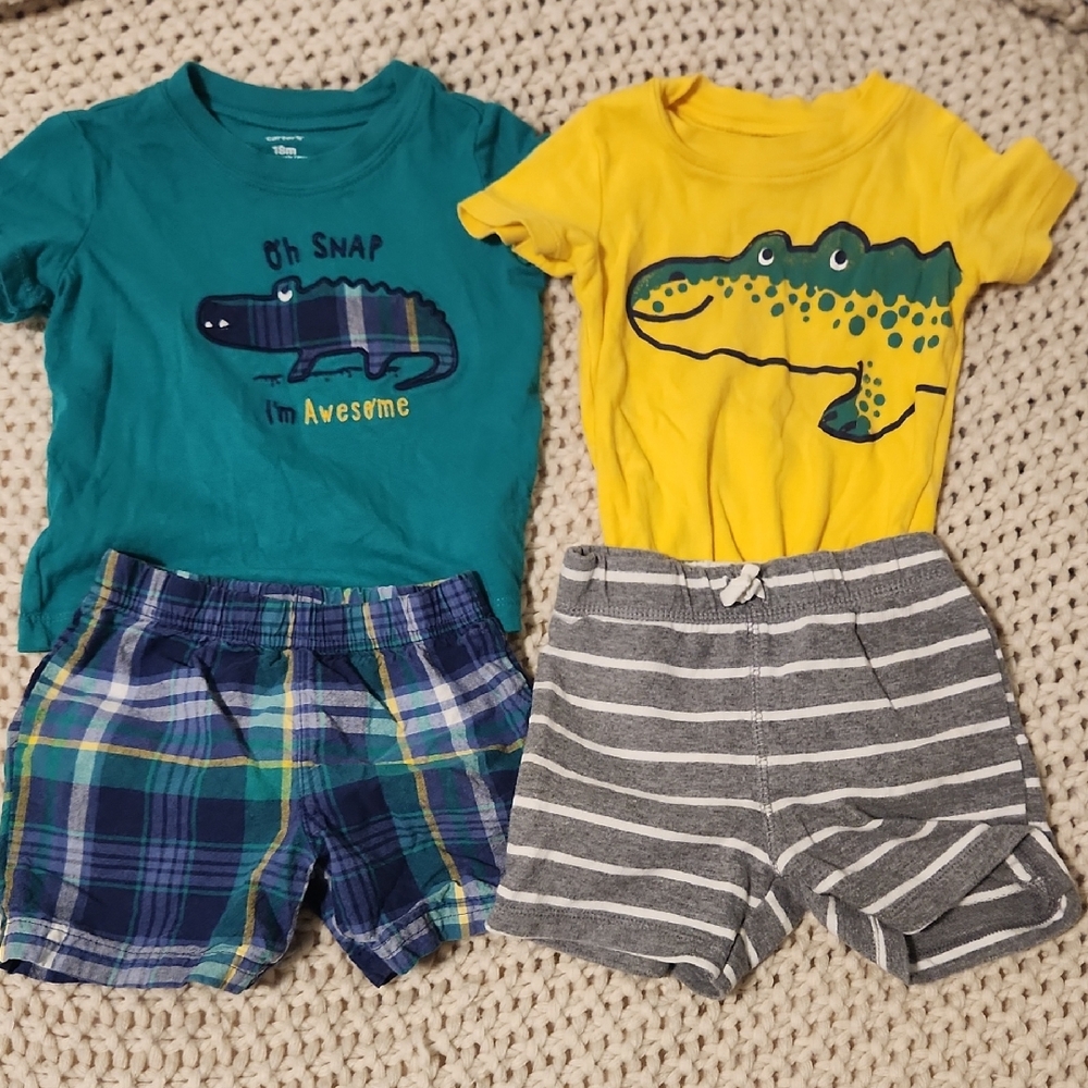 Carter's Gray Striped Shorts